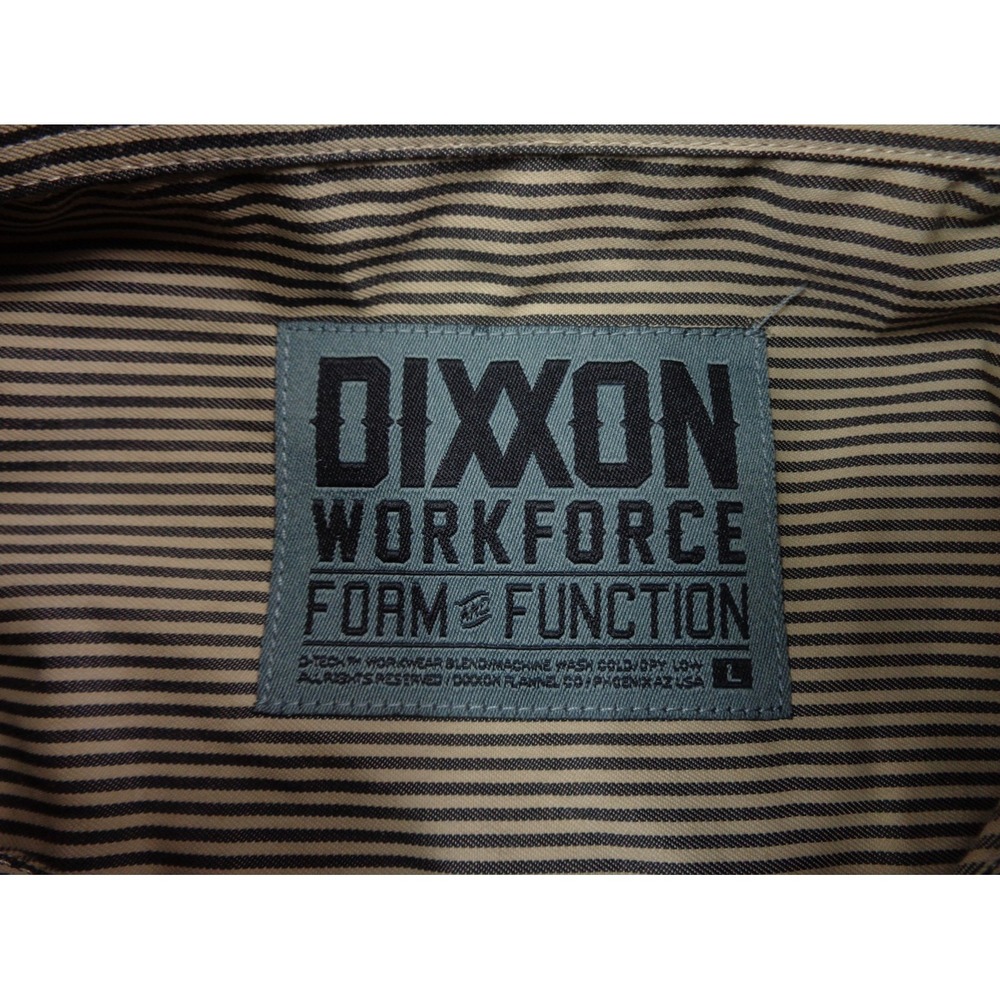 Dixxon Workforce Mechanic Mens L Button Up Tan Striped Short Sleeve Shirt - Picture 5 of 11